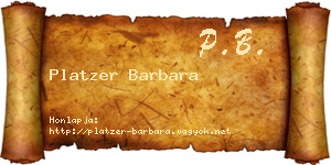 Platzer Barbara névjegykártya